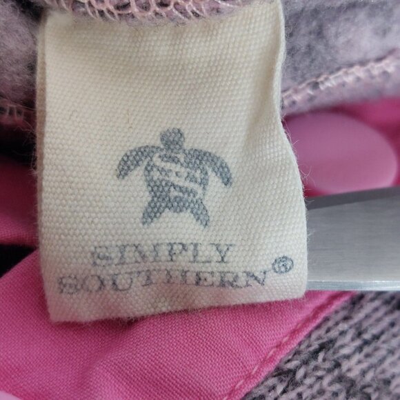 Simply Southern Womens Medium Pullover Pink Heather Fleece Sweatshirt 1/4 Snap - Picture 12 of 13